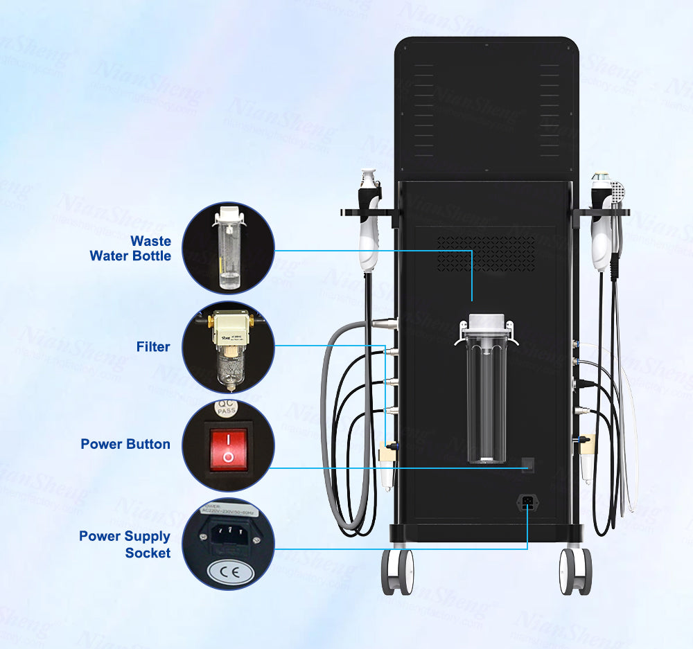 9 in 1 Multifunctional Dermabrasion Facial Deep Clean Machine Skin Moisturizing Face Lifting Beauty Facial Dermabrasion Machine