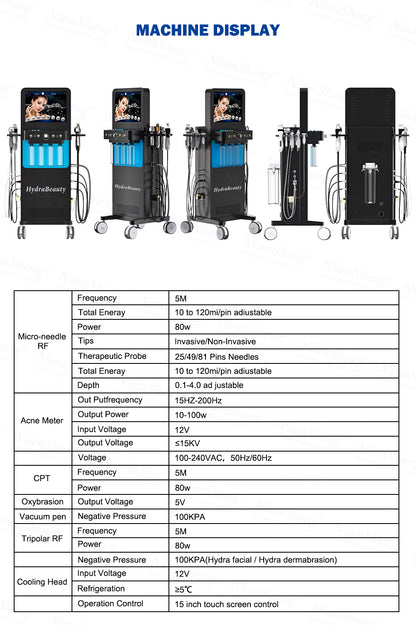 9 in 1 Multifunctional Dermabrasion Facial Deep Clean Machine Skin Moisturizing Face Lifting Beauty Facial Dermabrasion Machine