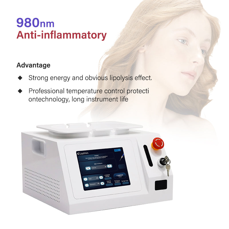 3 Wavelength 980nm 1470nm 635nm Diode Laser Machine for Lipolysis and Vascular Removal