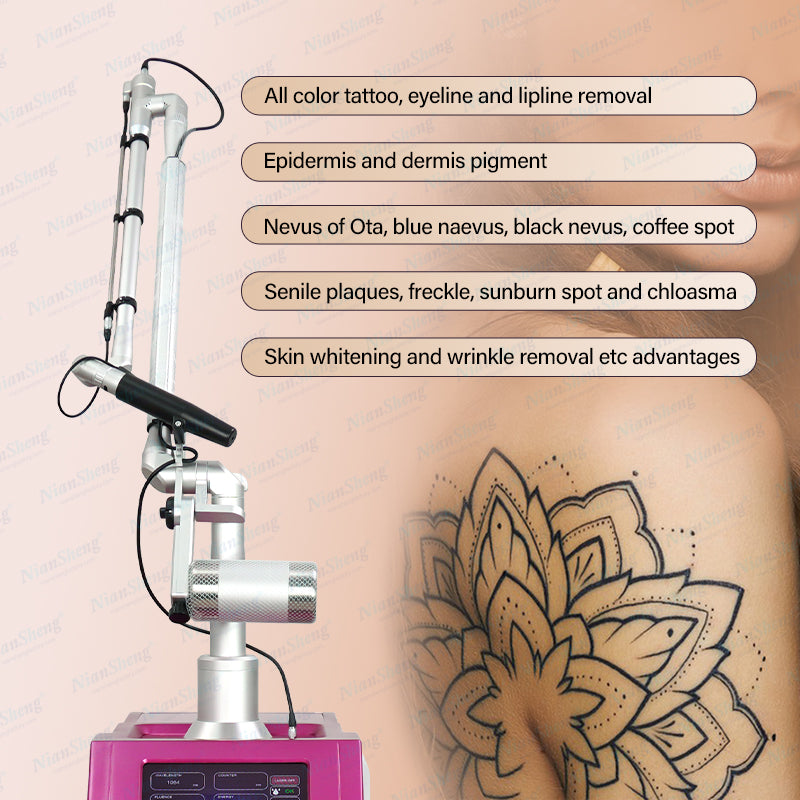 Professional Standing 2026 Picosecond Laser 532-785-1064Nm Tattoo Removal Hair Removal Machine Nd Yag Commercial Use