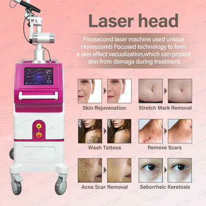 Professional Standing 2026 Picosecond Laser 532-785-1064Nm Tattoo Removal Hair Removal Machine Nd Yag Commercial Use