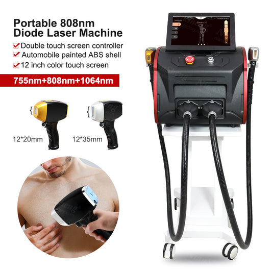 A Niansheng 1000W1200W1600W Portable Soprarno Ice Titanium High Intensity Triple wave Platinum Titanium/808nm diode laser hair remova machine