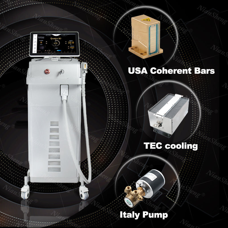 Professional Ice Painless 808 Diode Laser Hair Removal Machine 808nm+755nm+1064nm