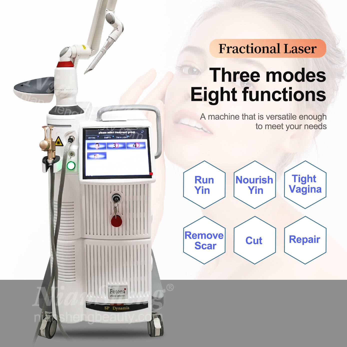 Niansheng Scar Removal Skin Tighten Acne Treatment Co2 Laser Skin Resurfacing Co2 Fractional Laser Machine