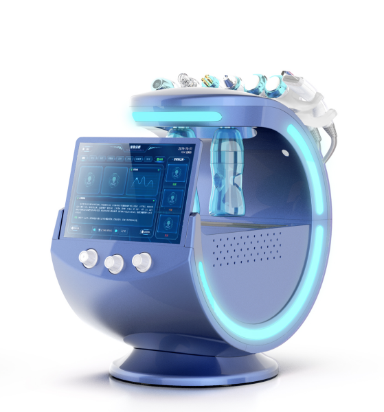 7 In 1 Water Facial  Intelligent Ice Blue RF Hydra Oxygen Jet Water Peeling Facial Beauty Machine With Skin Analyzer